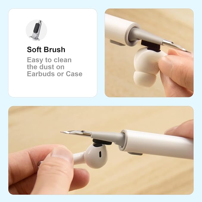 أدوات تنظيف متعددة الوظائف 3 في 1 لسماعات AirPods Pro - لون أبيض